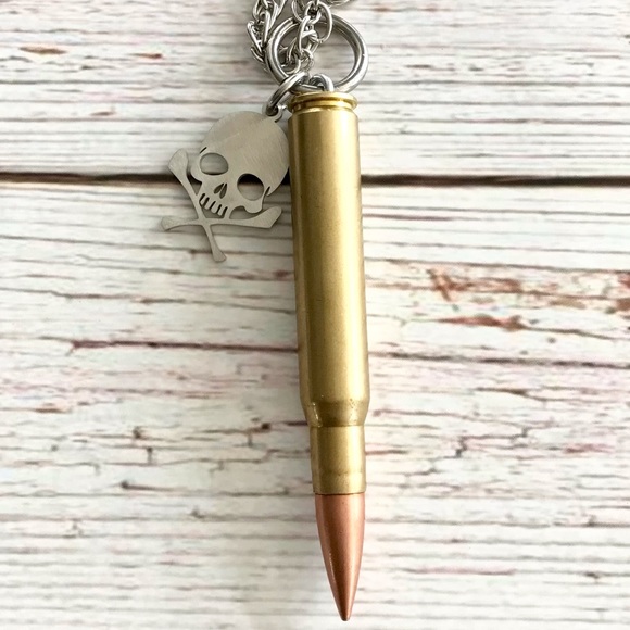 Life N Jeans Other - 30 Aught Six Bullet with Skull Pendant Chain